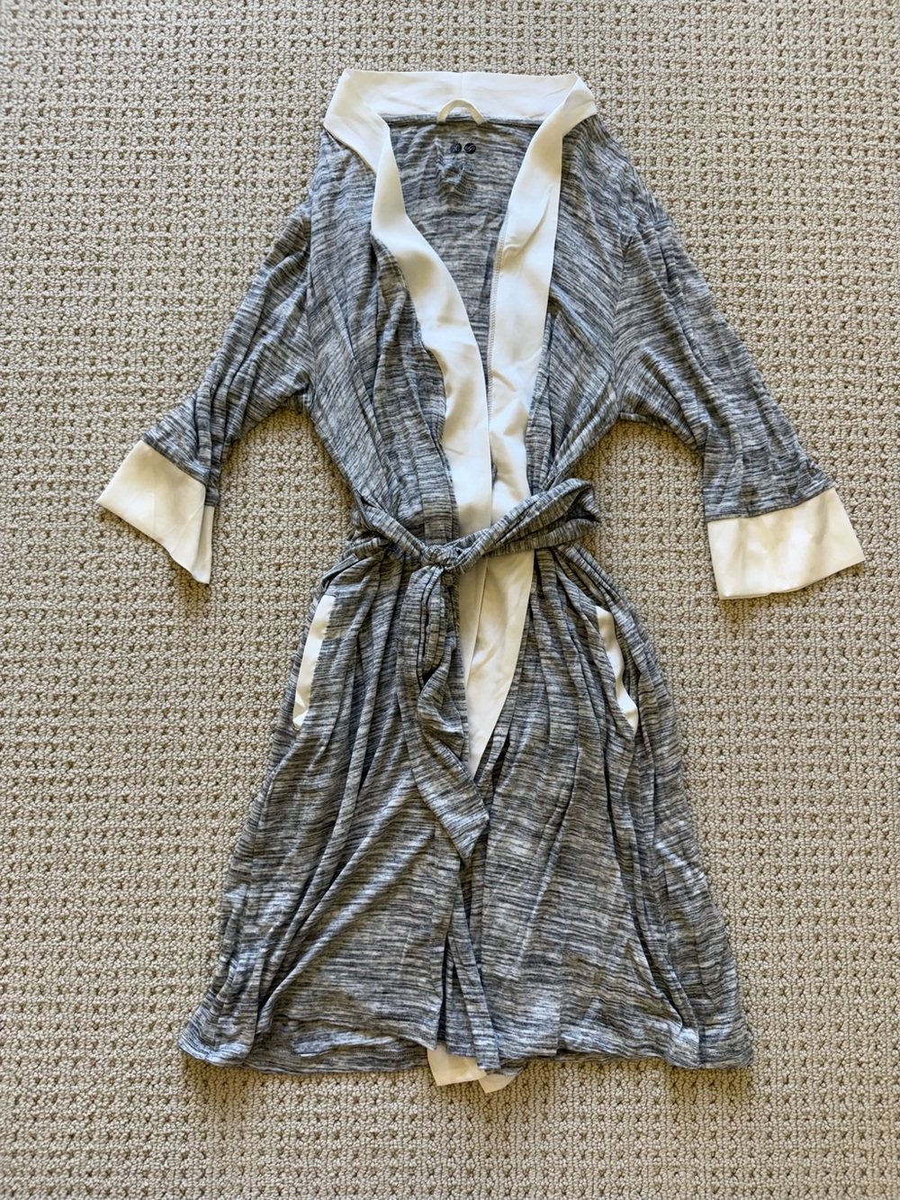 Kindred Bravely Gray and White Marled Nursing & Post-Partum Robe